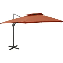 vidaXL Ampelschirm mit Lüftung 300x300 cm Terrakotta