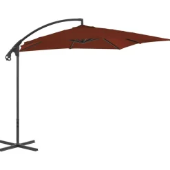 vidaXL Ampelschirm mit Stahl-Mast 250x250 cm Terrakotta