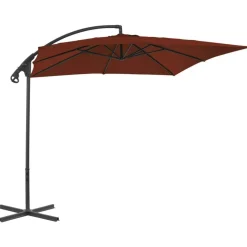 vidaXL Ampelschirm mit Stahl-Mast 250x250 cm Terrakotta