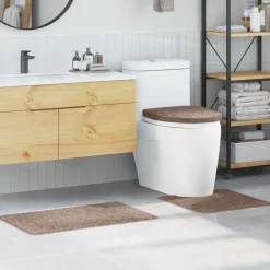 vidaXL Anti-Rutsch Badematten-Set 3 pcs Braun PP
