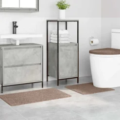vidaXL Anti-Rutsch Badematten-Set 3 pcs Braun PP