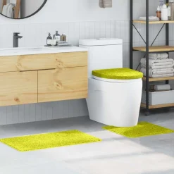vidaXL Anti-Rutsch Badematten-Set 3 pcs Grün PP