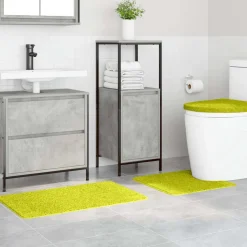 vidaXL Anti-Rutsch Badematten-Set 3 pcs Grün PP