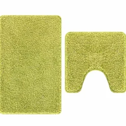 vidaXL Anti-Rutsch Badematten-Set 2 pcs Grün PP