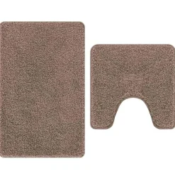 vidaXL Anti-Rutsch Badematten-Set 2 pcs Braun PP