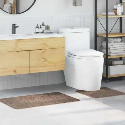 vidaXL Anti-Rutsch Badematten-Set 2 pcs Braun PP
