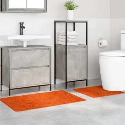 vidaXL Anti-Rutsch Badematten-Set 2 pcs Orange PP