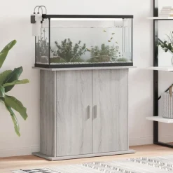 vidaXL Aquariumständer Grau Sonoma 81x36x73 cm Holzwerkstoff