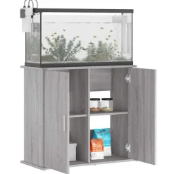 vidaXL Aquariumständer Grau Sonoma 81x36x73 cm Holzwerkstoff