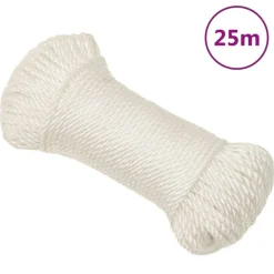 vidaXL Arbeitsseil Weiß 3 mm 25 m Polypropylen