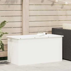 vidaXL Außenlagerbox Weiß 100 x 50,5 x 50 cm Stahl