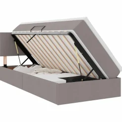 vidaXL Aufbewahrungsbett mit Matratze Taupe 90 x 190 cm Holzwerkstoff