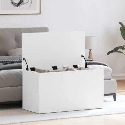vidaXL Aufbewahrungstruhe Weiß 84x42x46 cm Holzwerkstoff