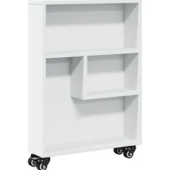 vidaXL Aufbewahrungswagen Schmal Weiß 48x13x68 cm Holzwerkstoff