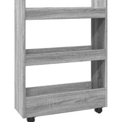 vidaXL Aufbewahrungswagen Schmal 3 Etagen Grau Sonoma Holzwerkstoff