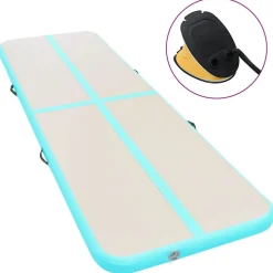 vidaXL Aufblasbare Gymnastikmatte mit Pumpe 300x100x10 cm PVC Grün