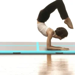 vidaXL Aufblasbare Gymnastikmatte mit Pumpe 300x100x10 cm PVC Grün