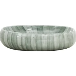 vidaXL Aufsatzwaschbecken Grün Oval 59x40x15 cm Keramik