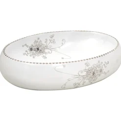 vidaXL Aufsatzwaschbecken Weiß Oval 59x40x15 cm Keramik