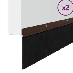 vidaXL Aufsteck Türbürstendichtungen 2 pcs Braun 100 cm