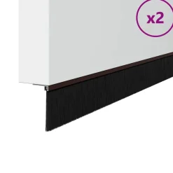 vidaXL Aufsteck Türbürstendichtungen 2 pcs Braun 100 cm