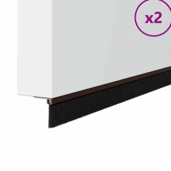 vidaXL Aufsteck Türbürstendichtungen 2 pcs Braun 100 cm