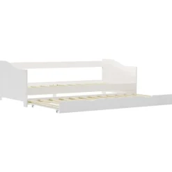 vidaXL Ausziehsofa Bettgestell Weiß Kiefernholz 90×200 cm