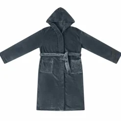 vidaXL Bademantel Hoodie Marineblau S Flanell