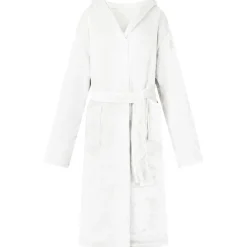 vidaXL Bademantel Hoodie Weiß S Flanell