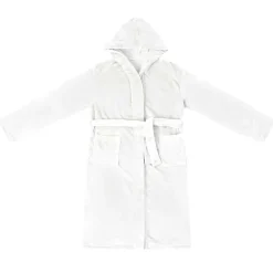 vidaXL Bademantel Hoodie Weiß S Flanell