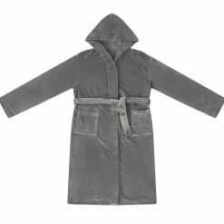 vidaXL Bademantel Hoodie Dunkelgrau S Flanell
