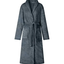 vidaXL Bademantel ohne Kapuze Marineblau S Flanell