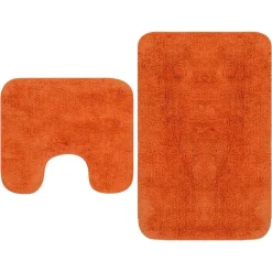 vidaXL Badematten-Set 2-tlg. Stoff Orange