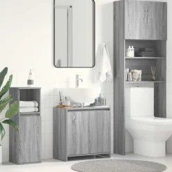 vidaXL Badschrank Grau Sonoma 60x33x61 cm Holzwerkstoff