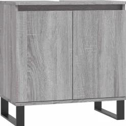 vidaXL Badschrank Grau Sonoma 58x33x60 cm Holzwerkstoff