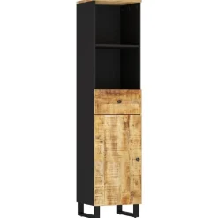 vidaXL Badschrank 38x33x160 cm Massivholz Mango