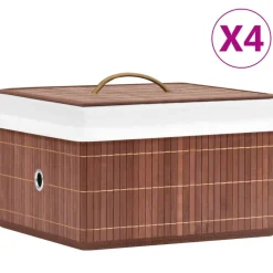 vidaXL Bambus Aufbewahrungsboxen 4 Stk. Braun