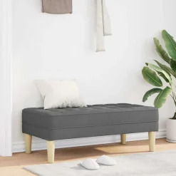 vidaXL Bank mit Kissen Dunkelgrau 113 x 57 x 39 cm Stoff