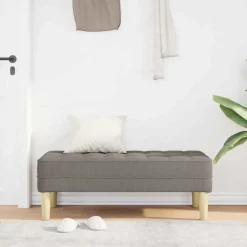 vidaXL Bank mit Kissen Taupe 113 x 57 x 39 cm Stoff