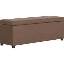 vidaXL Bank mit Staufach 116 cm Braun Polyester