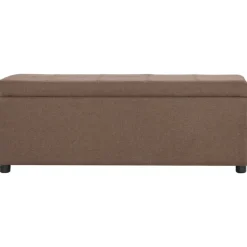 vidaXL Bank mit Staufach 116 cm Braun Polyester