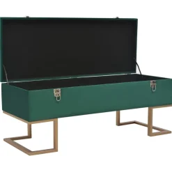 vidaXL Bank mit Staufach 105 cm Grün Samt