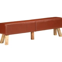 vidaXL Bank Turnbock-Design Braun 160 cm Echtleder