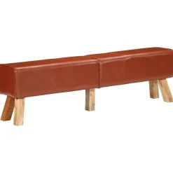 vidaXL Bank Turnbock-Design Braun 160 cm Echtleder