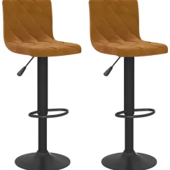vidaXL Barhocker 2 Stk. Braun Samt