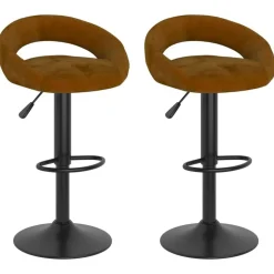 vidaXL Barhocker 2 Stk. Braun Samt