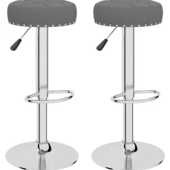 vidaXL Barhocker 2 Stk. Dunkelgrau Stoff