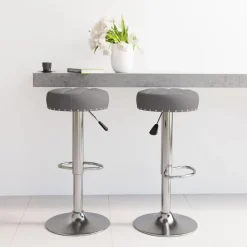 vidaXL Barhocker 2 Stk. Dunkelgrau Stoff