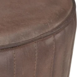 vidaXL Barhocker Braun Echtleder