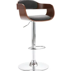 vidaXL Barhocker Sperrholz und Grauer Stoff